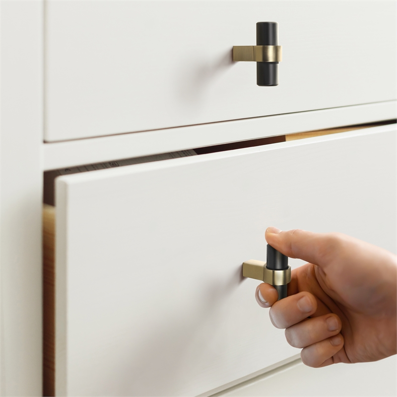 Design House 5-Pack Emery Stainless Steel Cabinet Knobs in Gold and Matte Black