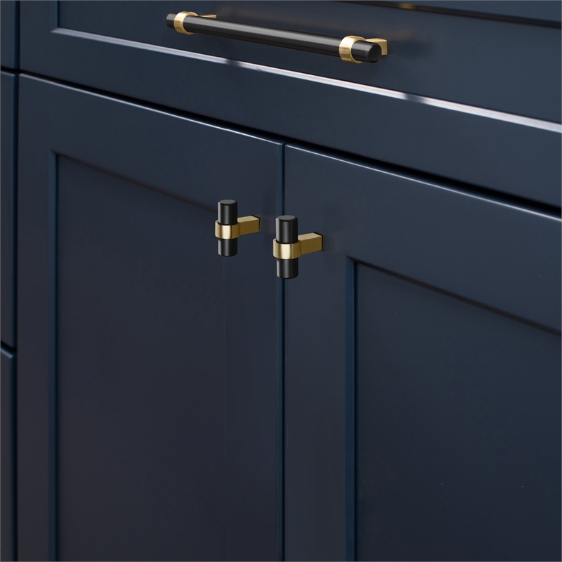 Design House 5-Pack Emery Stainless Steel Cabinet Knobs in Gold and Matte Black