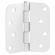 Solid Steel Door Hinge in White 4 Inch 5/8 Inch Radius 9 Pack