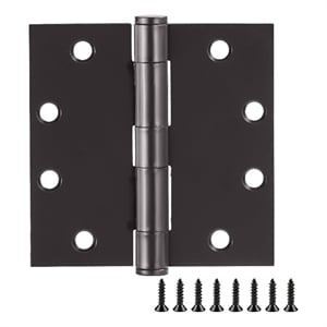 Stainless Steel Door Hinge in Matte Black 4.5 Inch 5/8 Inch Radius 6 Pack