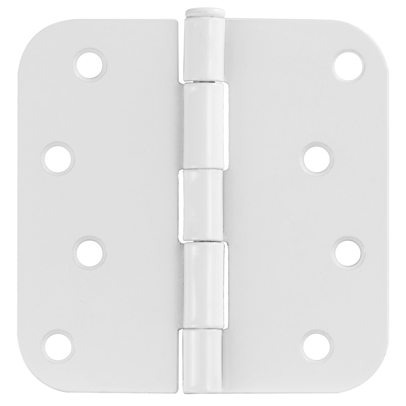 Stainless Steel Door Hinge in Painted White 4 Inch 5/8 Inch Radius 12 Pack