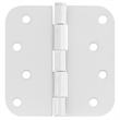 Stainless Steel Door Hinge in Painted White 4 Inch 5/8 Inch Radius 12 Pack