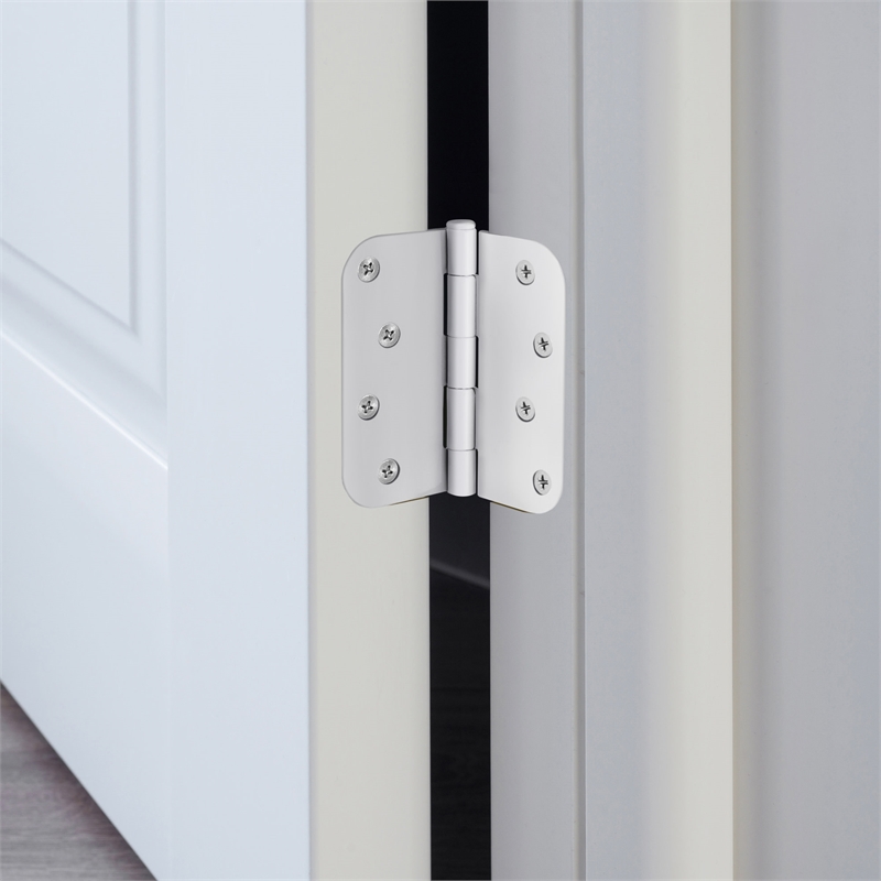 Stainless Steel Door Hinge in Painted White 4 Inch 5/8 Inch Radius 12 Pack