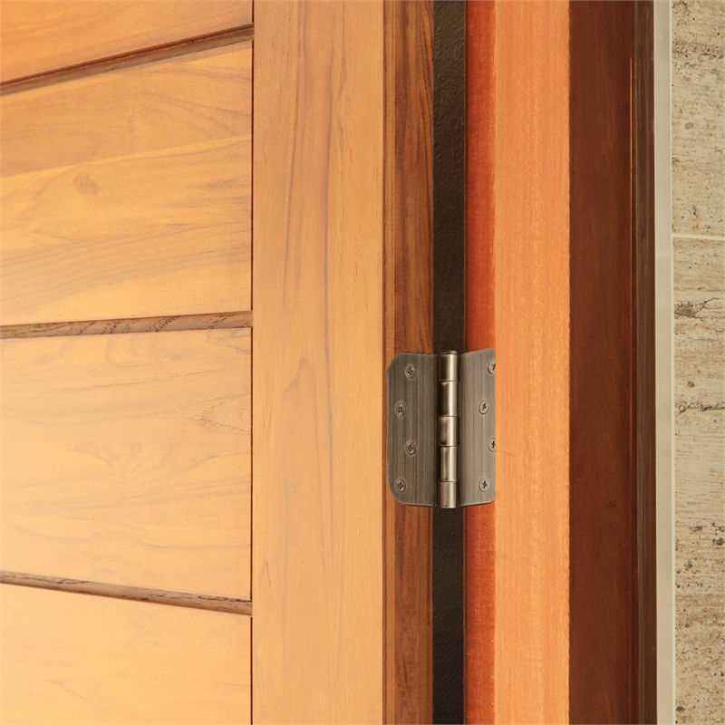 Stainless Steel Door Hinge in Antique Brass 4 Inch 5/8 Inch Radius 6 Pack