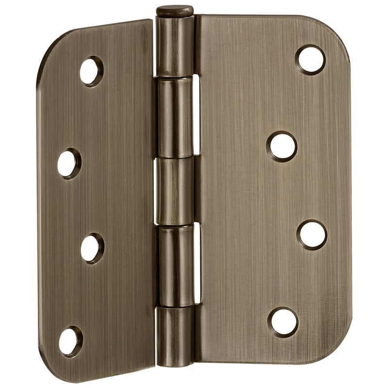Stainless Steel Door Hinge in Antique Brass 4 Inch 5/8 Inch Radius 6 Pack