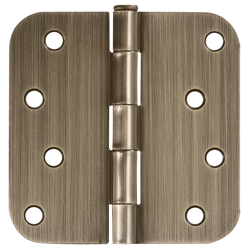Stainless Steel Door Hinge in Antique Brass 4 Inch 5/8 Inch Radius 6 Pack