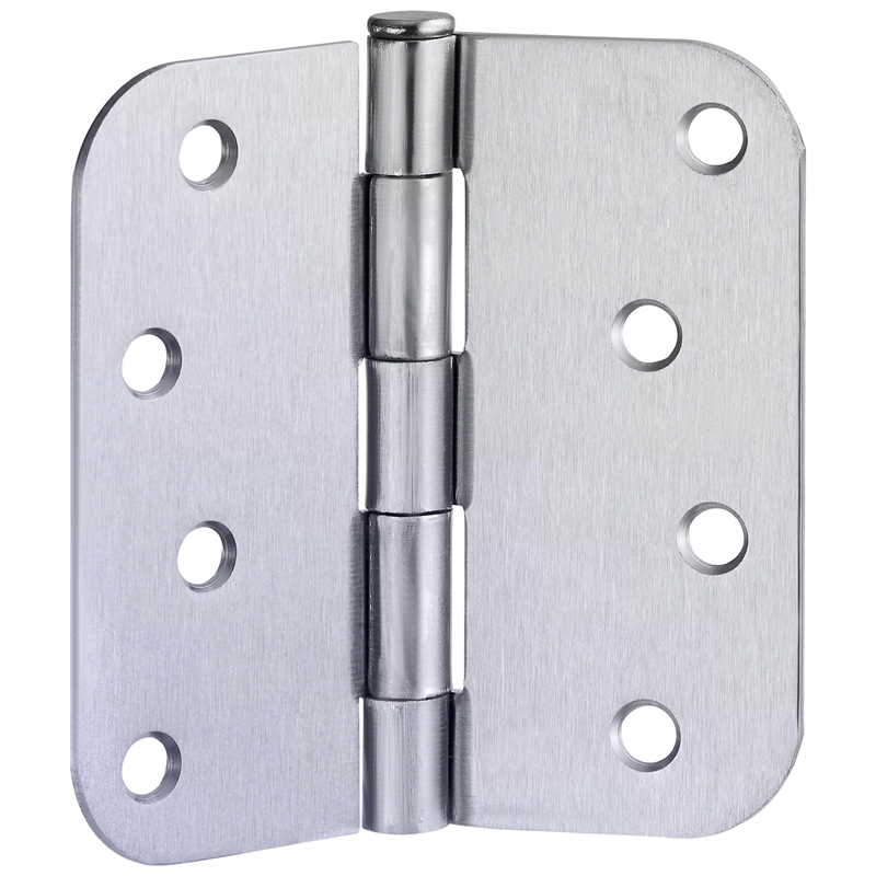 Stainless Steel Door Hinge in Brushed Nickel 4 Inch 5/8 Inch Radius 6 Pack