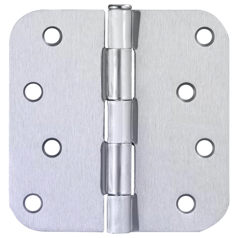 Stainless Steel Door Hinge in Brushed Nickel 4 Inch 5/8 Inch Radius 6 Pack