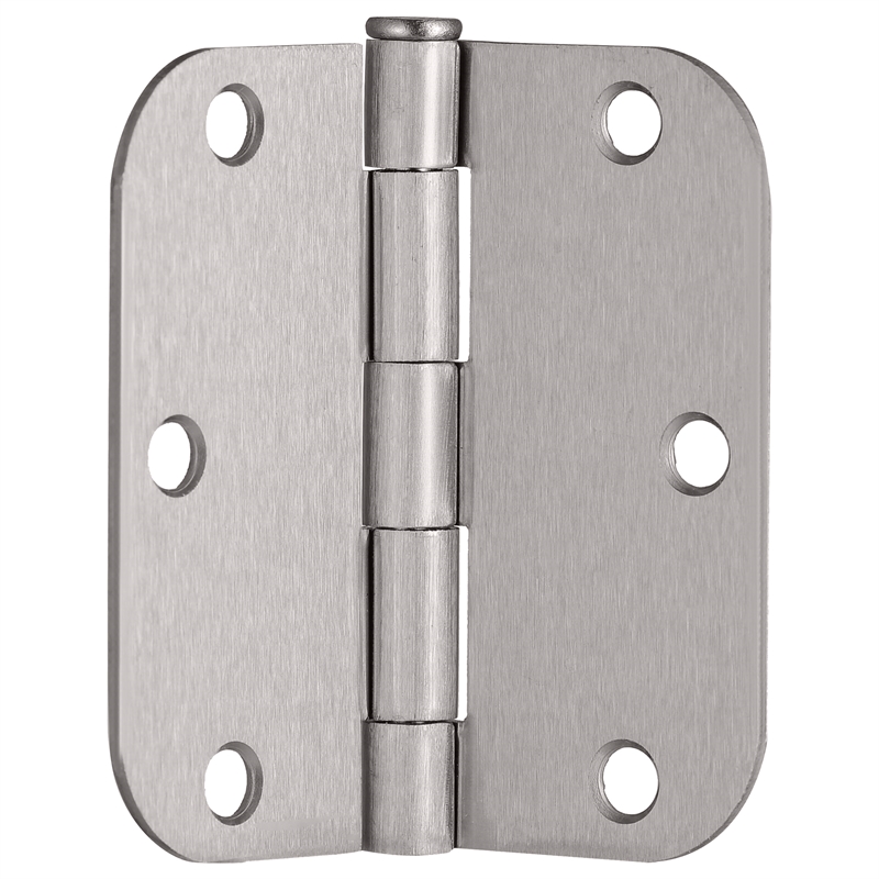 Stainless Steel Door Hinge in Satin Nickel 3 1/2 Inch 5/8 Inch Radius 12 Pack