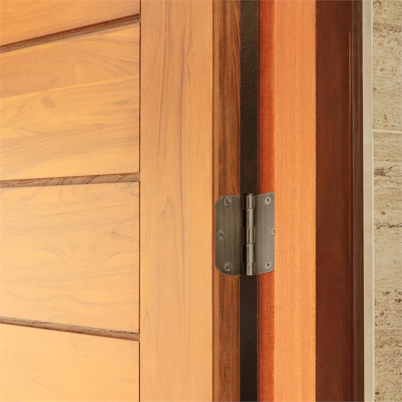 Stainless Steel Door Hinge in Antique Brass 3 1/2 Inch 5/8 Inch Radius 9 Pack