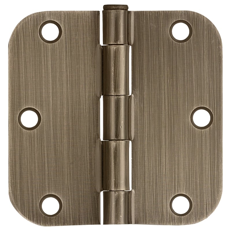 Stainless Steel Door Hinge in Antique Brass 3 1/2 Inch 5/8 Inch Radius 9 Pack