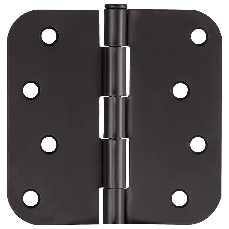 Stainless Steel Door Hinge in Matte Black 4 Inch 5/8 Inch Radius 12 Pack