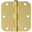 Stainless Steel Door Hinge in Satin Brass 3 1/2 Inch 5/8 Inch Radius 6 Pack