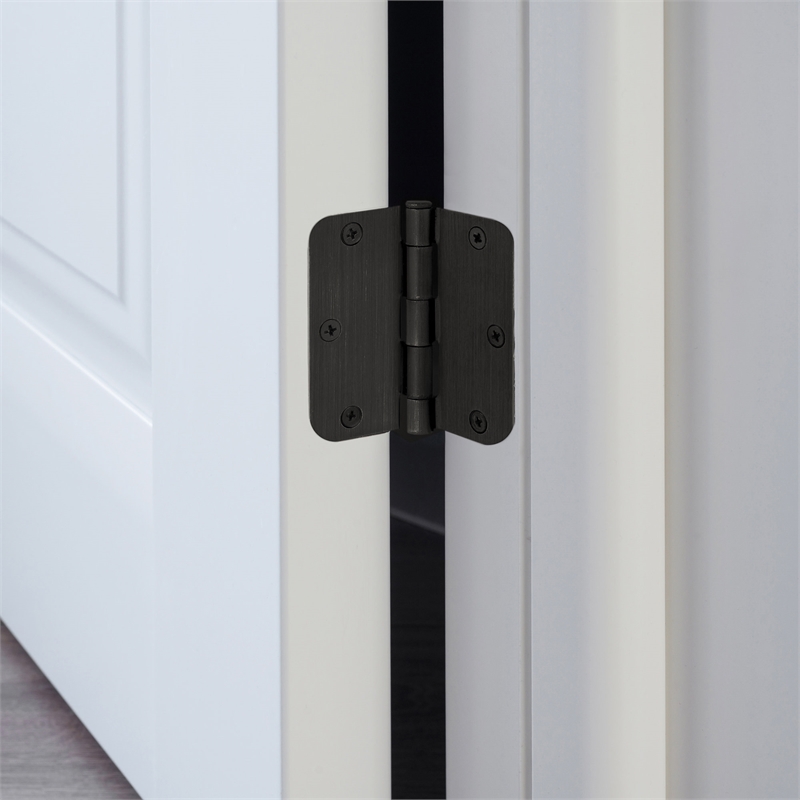 Stainless Steel Door Hinge in Oil Rubbed Bronze 3 1/2 in 5/8 in Radius 12 Pack