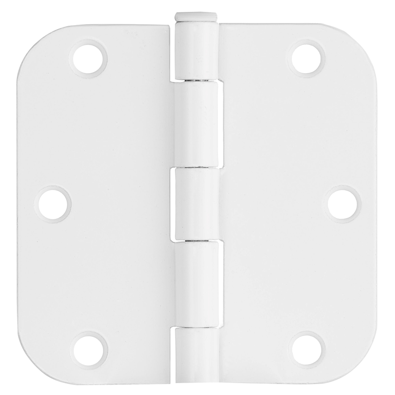 Stainless Steel Door Hinge in Painted White 3 1/2 Inch 5/8 Inch Radius 12 Pack
