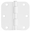 Stainless Steel Door Hinge in Painted White 3 1/2 Inch 5/8 Inch Radius 12 Pack