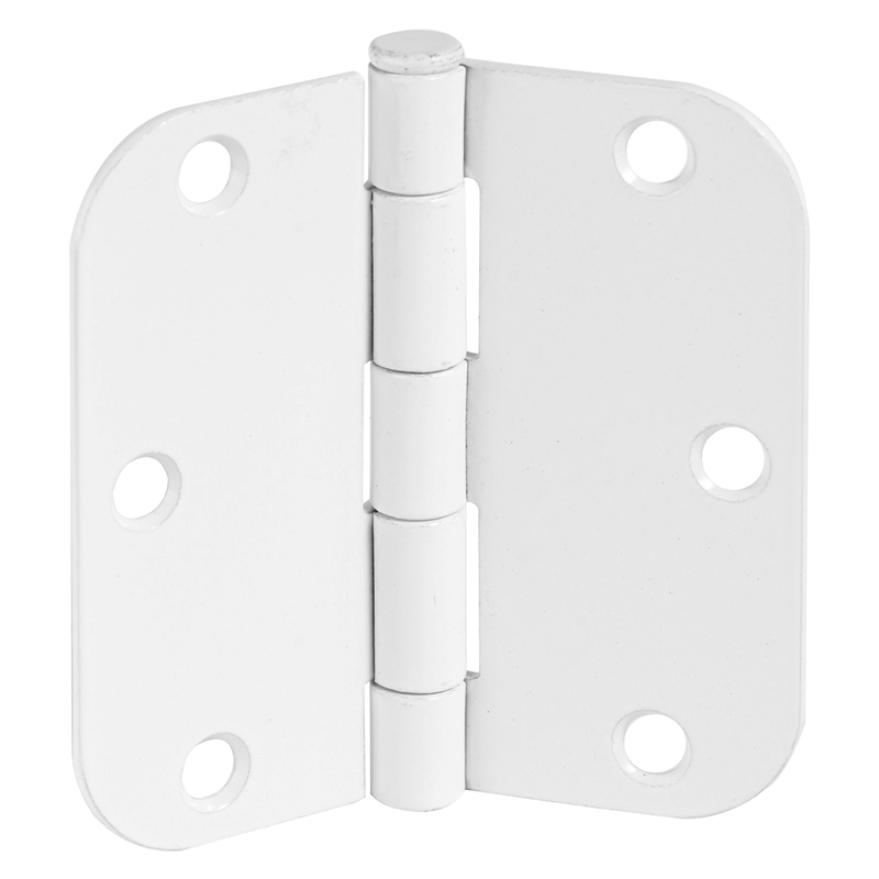 Stainless Steel Door Hinge in Painted White 3 1/2 Inch 5/8 Inch Radius 12 Pack