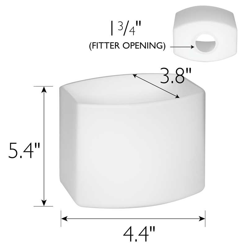 Design House Dove Creek Square Glass Lighting Components in Frosted White