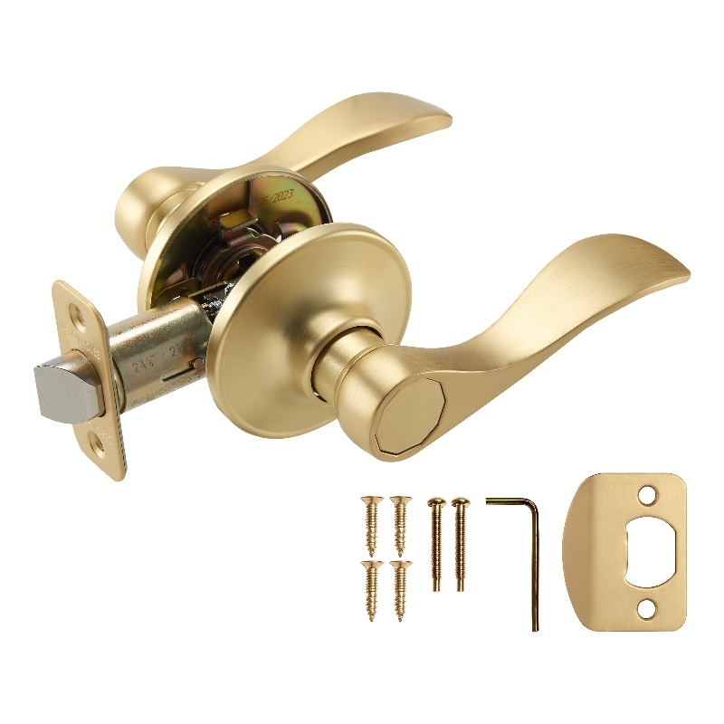 Design House Springdale Brass Door Handle in Gold