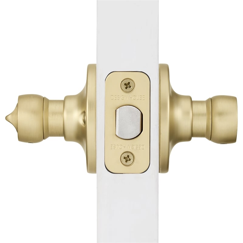 Design House Springdale Brass Privacy Door Handle Satin Gold