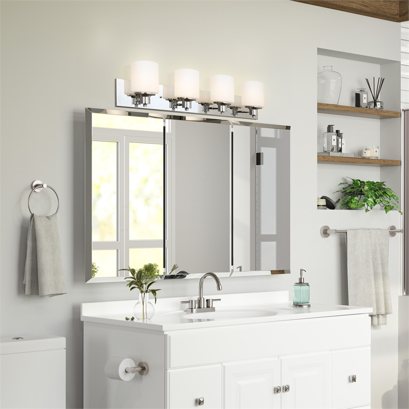 Design House Dane 4-Light Stainless Steel Vanity Light in Polished Chrome