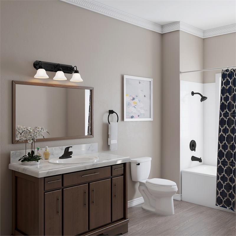 Design House Millbridge 3-Light Stainless Steel Vanity Light in Matte Black