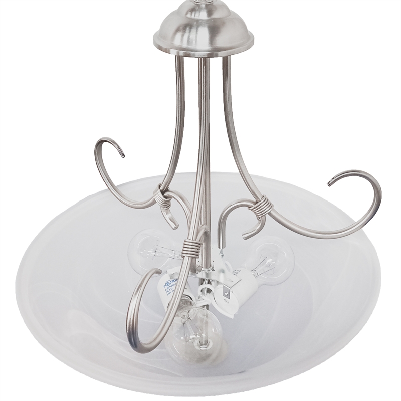 Design House Willowdale Traditional Metal Pendant Light in Satin Nickel