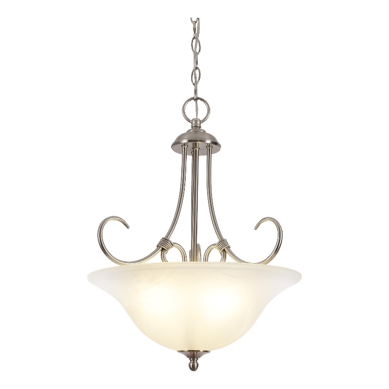 Design House Willowdale Traditional Metal Pendant Light in Satin Nickel