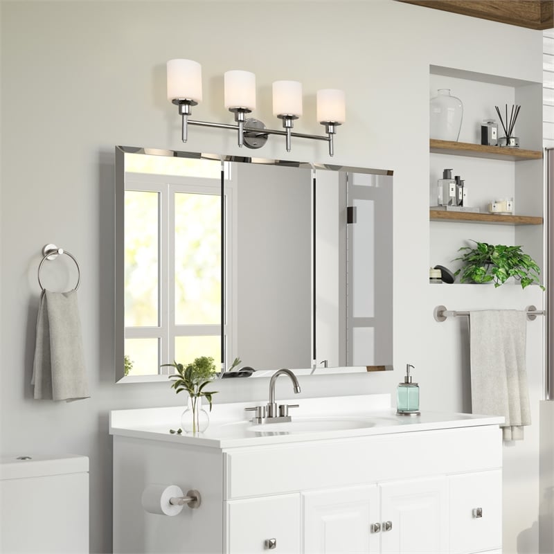 Design House Aubrey 4-Light Stainless Steel Vanity Light in Polished Chrome