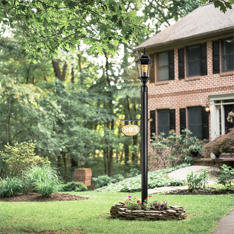 Design House Oak Creek Outdoor Aluminum Light and Lamp Post in Black
