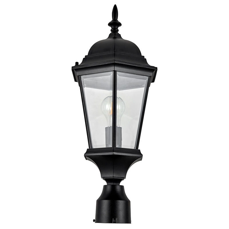 Design House Oak Creek Outdoor Aluminum Light and Lamp Post in Black