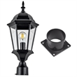 Design House Pier Base and Oak Creek Outdoor Aluminum Post Top Light in Black