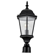 Design House Pier Base and Oak Creek Outdoor Aluminum Post Top Light in Black