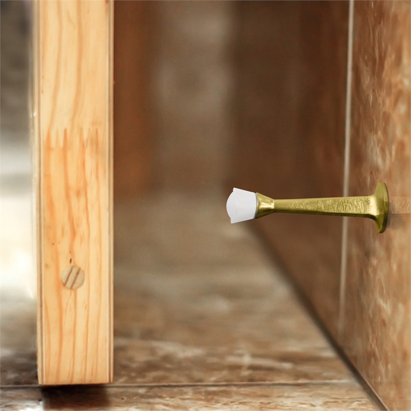 Design House Stainless Steel Cast Door Stop in Polished Brass 20 Pack