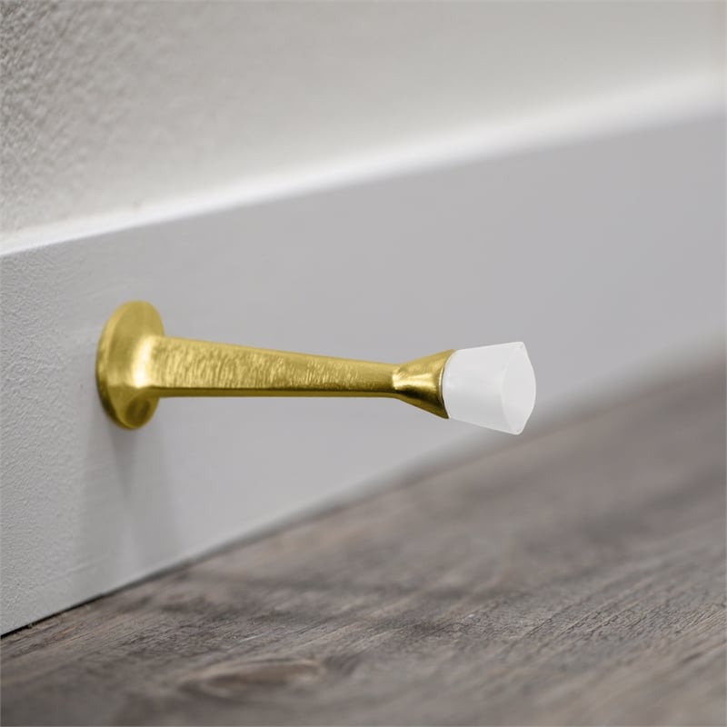 Design House Stainless Steel Cast Door Stop in Polished Brass 20 Pack
