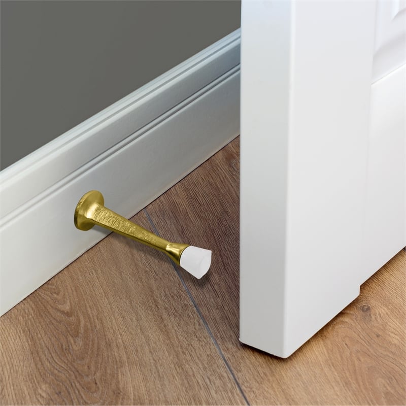 Design House Stainless Steel Cast Door Stop in Polished Brass 20 Pack