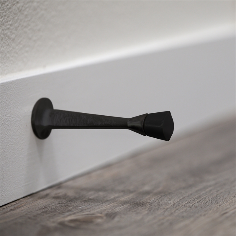 Design House Solid Rigid Cast Stainless Steel Door Stop in Matte Black 20 Pack