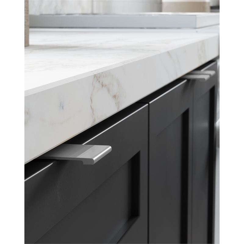 Design House Edge Metal Cabinet Finger Pull in Satin Nickel 10 Pack