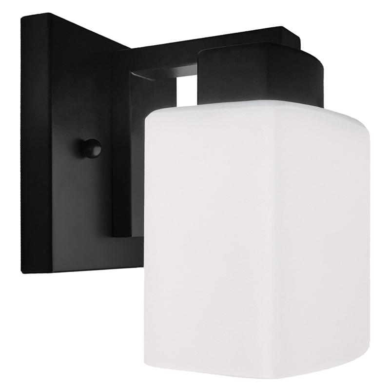 Design House Dove Creek Glass Wall Light in Black