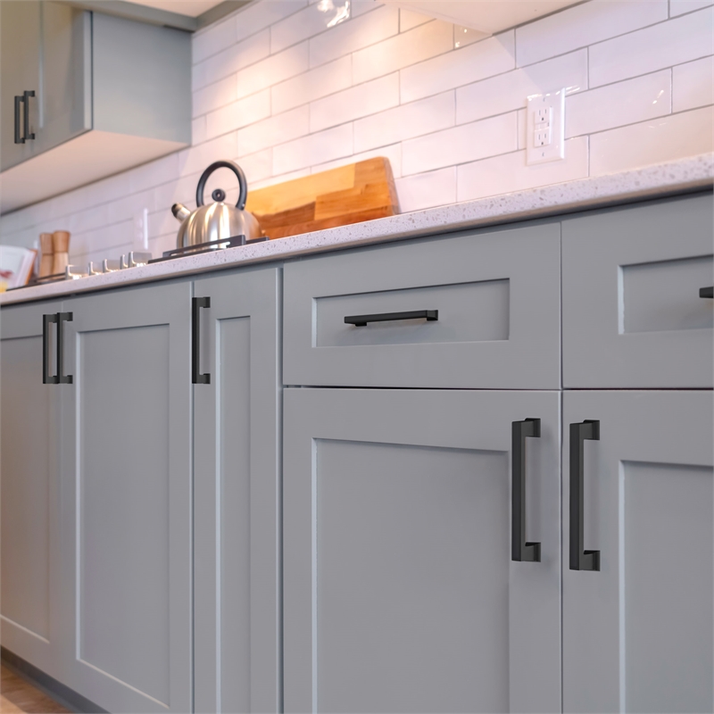 Design House Gage Metal Cabinet Pull in Matte Black 5 Inch 10 Pack