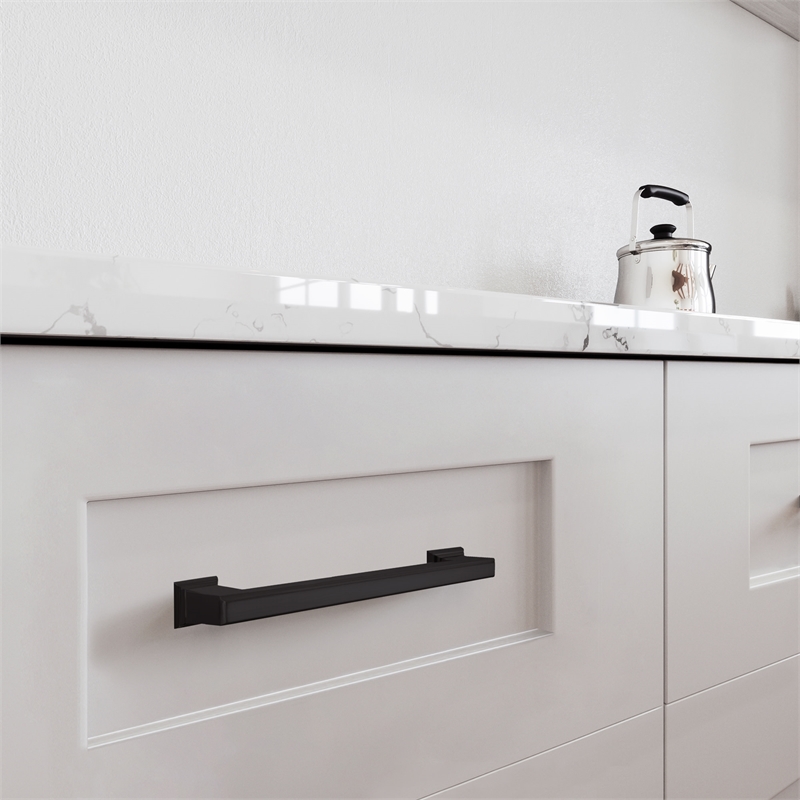 Design House Gage Metal Cabinet Pull in Matte Black 5 Inch 10 Pack