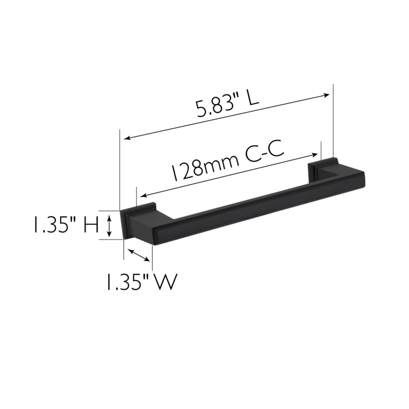 Design House Gage Metal Cabinet Pull in Matte Black 5 Inch 10 Pack