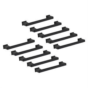 Design House Gage Metal Cabinet Pull in Matte Black 5 Inch 10 Pack
