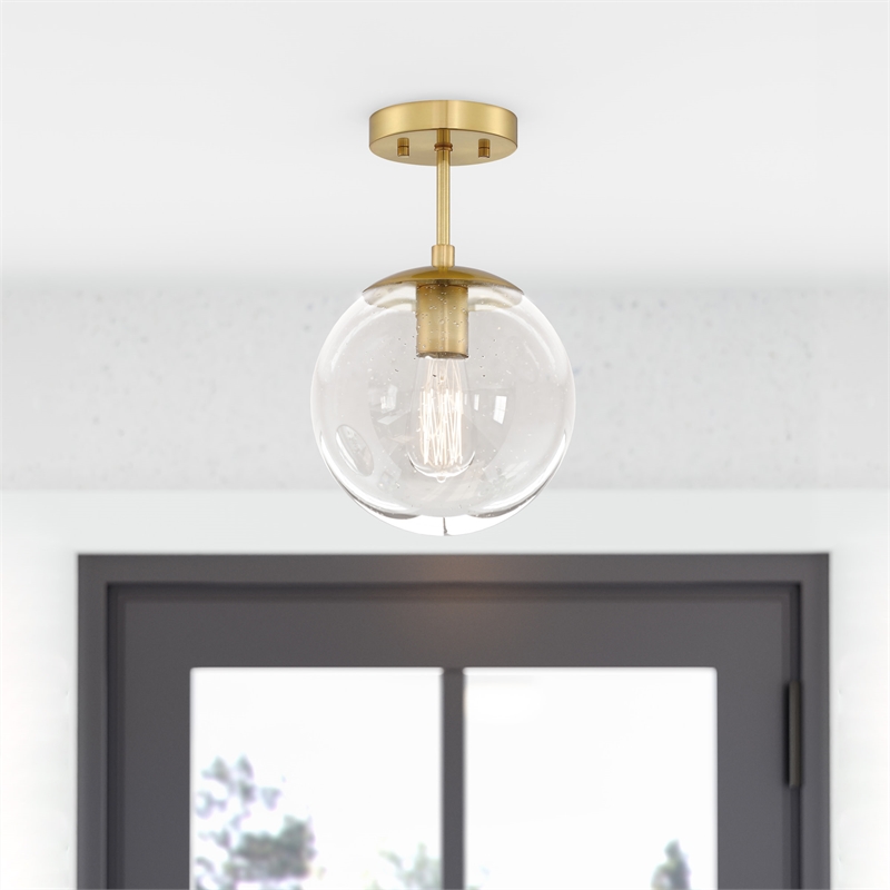 Design House Gracelyn Glass Ceiling Light in Satin Gold