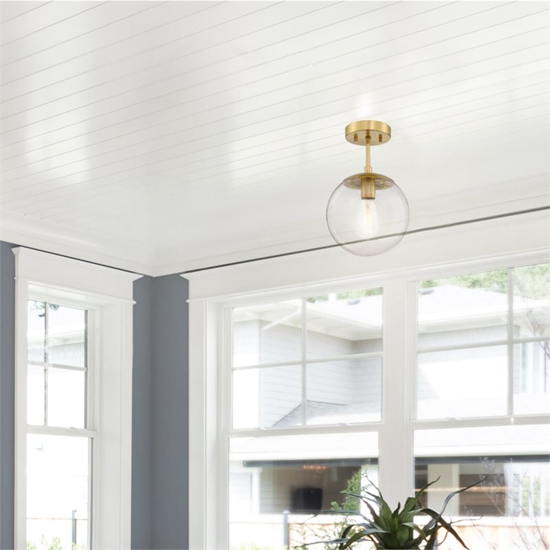 Design House Gracelyn Glass Ceiling Light in Satin Gold
