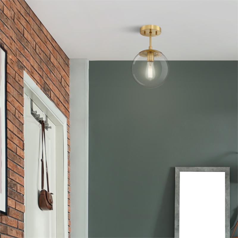 Design House Gracelyn Glass Ceiling Light in Satin Gold