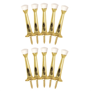 design house solid stainless steel door stop in polished brass 10 pack