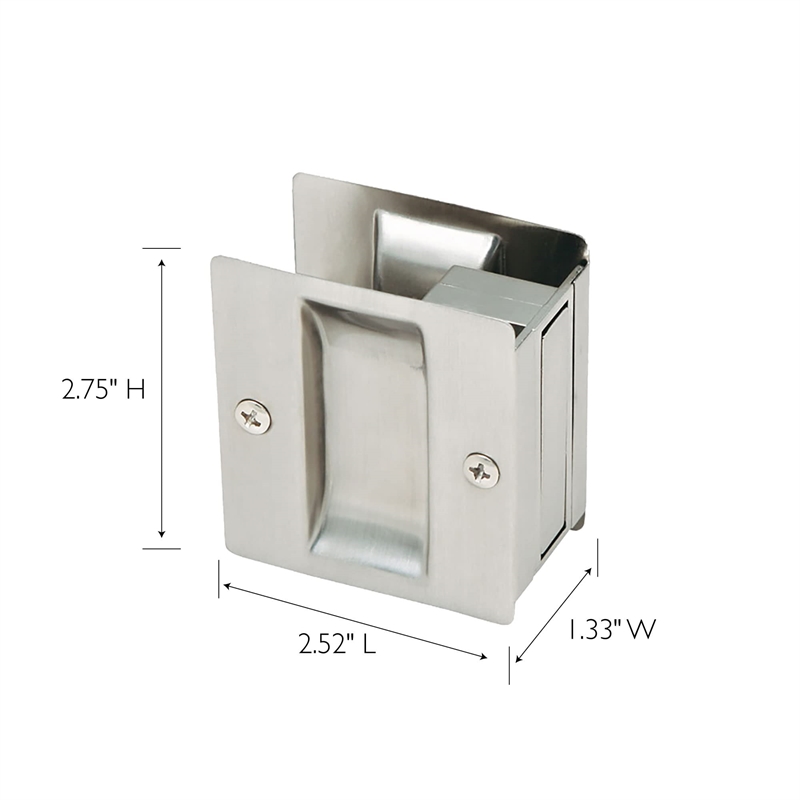 Design House Brass Pocket Passage Door Hardware in Satin Nickel 2 Pack