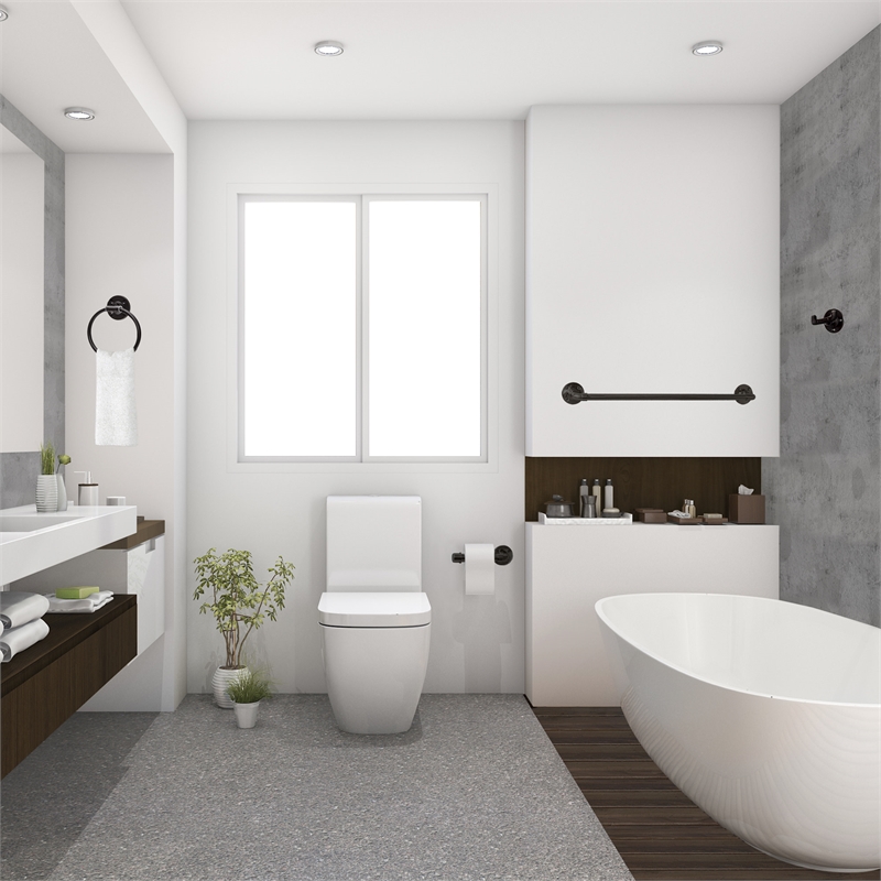 Design House Kimball Bathroom Metal Hardware Kit in Satin Black 4 Piece