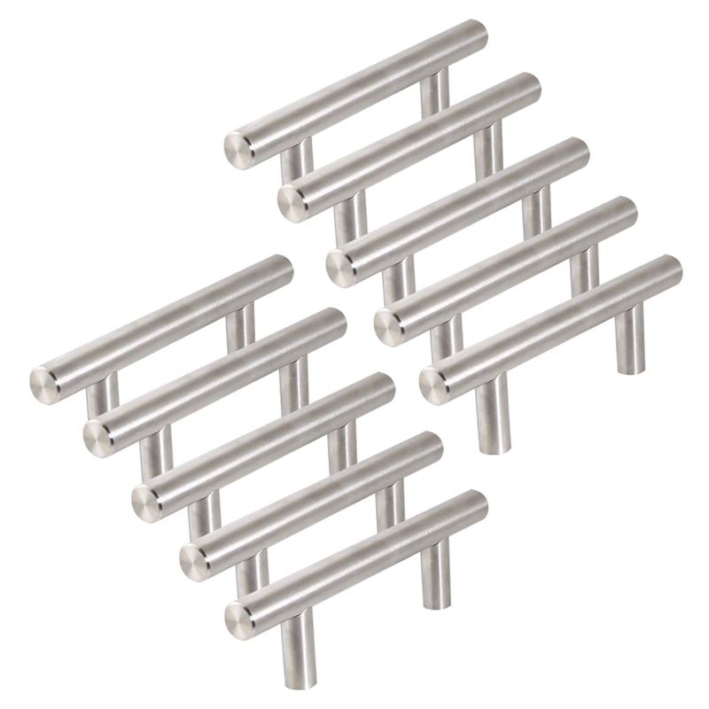 Design House Hollow 3 Inch Stainless Steel Cabinet Pulls in Satin Nickel 10 Pack